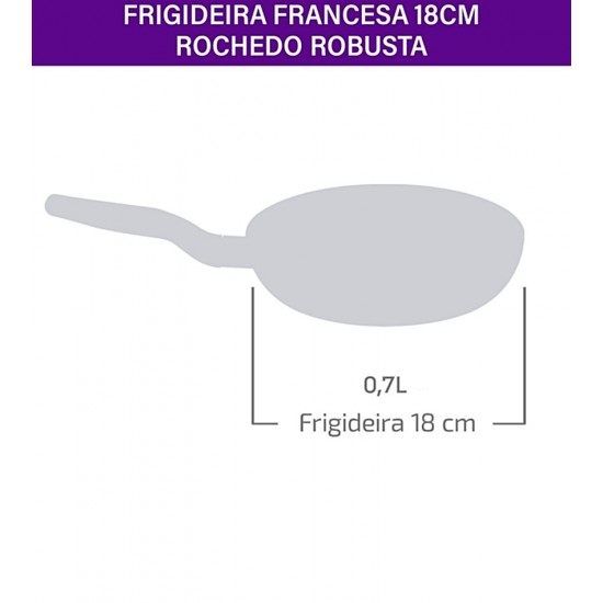 Frigideira 18cm 700ML Rochedo Robusta Grafite